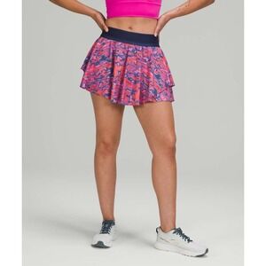 Lululemon Court Rival High Rise Skirt Size 10 Chroma Clash Multi / Mineral Blue